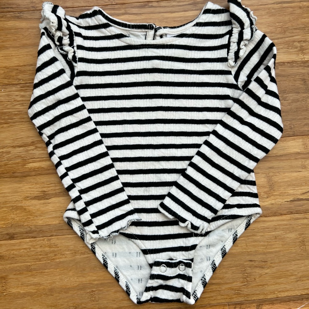 Zara Striped Black and White Onesie